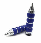 1" Blue Billet Rubber Handlebar Grips for Kawasaki Vulcan Honda Shadow