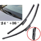 Set of 2 Front Windshield Wiper Blades for Renault Fluence (2010–2017) Megane (2008–2016)