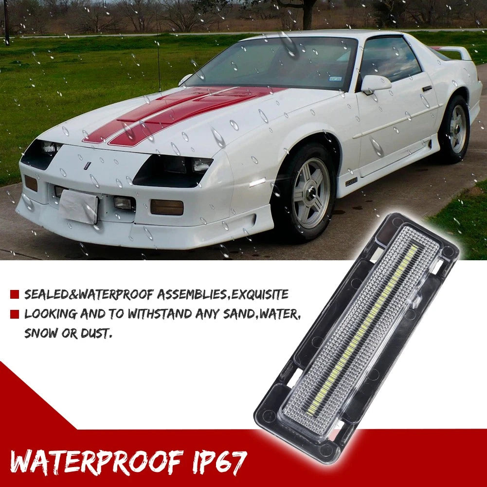 Clear White LED Front Side Marker Lights for Chevy Camaro Pontiac Firebird (1982–1992)
