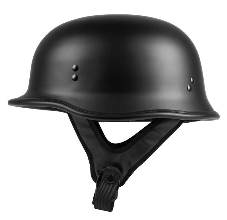 Highway 21 9mm German Beanie Half Helmet for Motorcycle (Multiple Sizes)