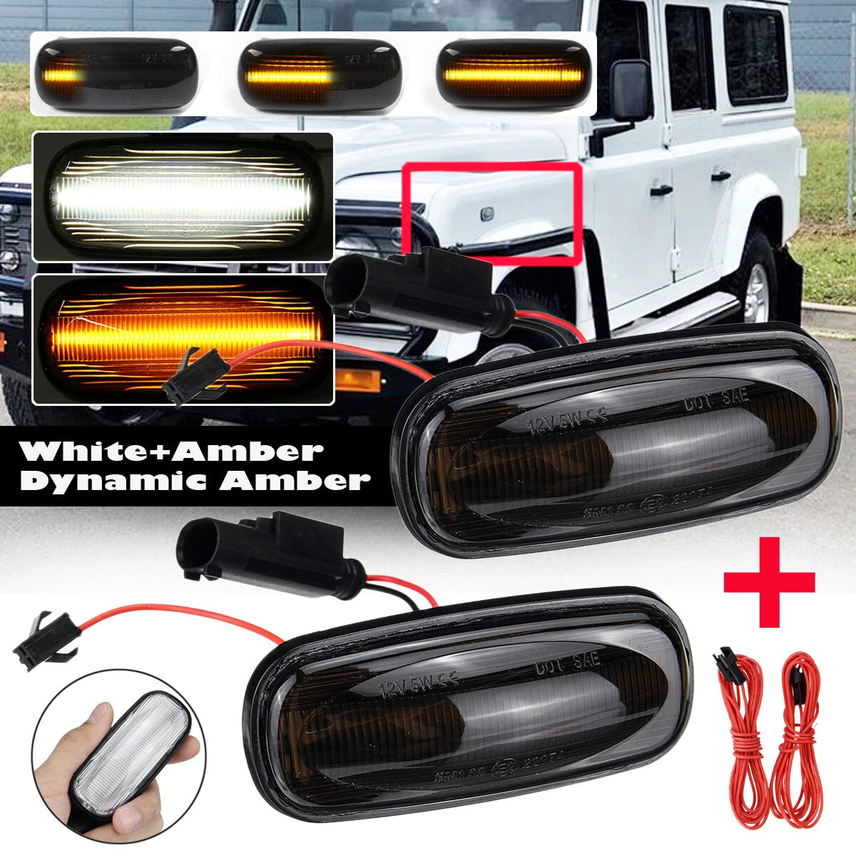 LED Front Side Marker Light for Land Rover Discovery 2 Freelander Defender (1999–2004)