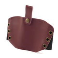 Leather Shifter Cover Boot for Motorcycle Gear Pedal - Wine Red