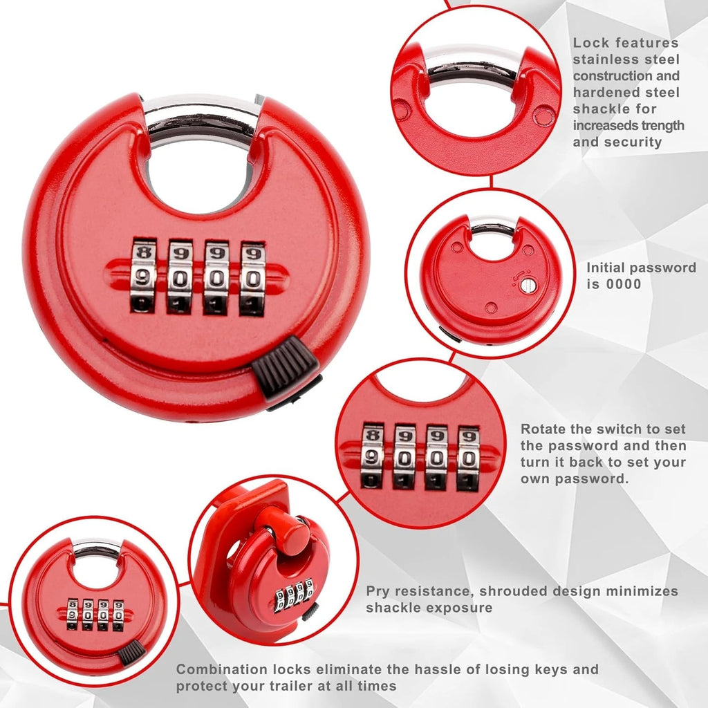 Gooseneck Trailer Lock w/ Key for RVs, Livestock Haulers, Trailers