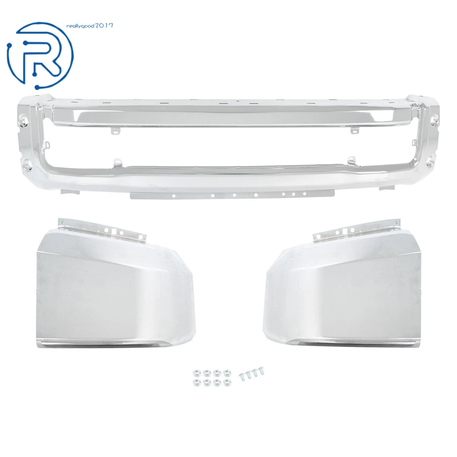 Chrome Front Bumper Face Bar for Ford F-250 F-350 (2020–2022)