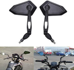 Adjustable Motorcycle Handlebar Rearview Mirrors 10mm Thread Black