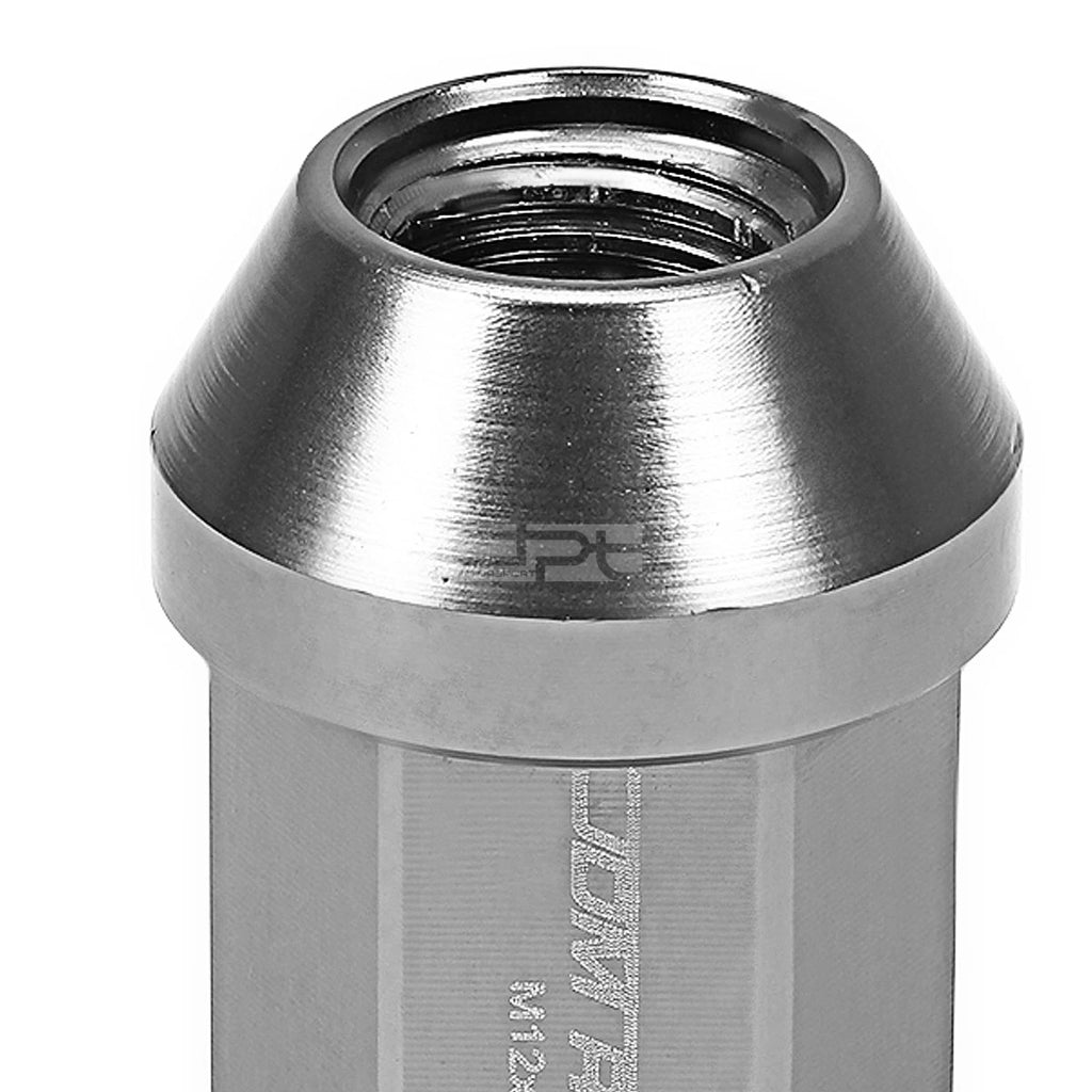 Set of 20 Closed End M12x1.5 35mm Tall Gun Metal Aluminum Lug Nuts + Adapter