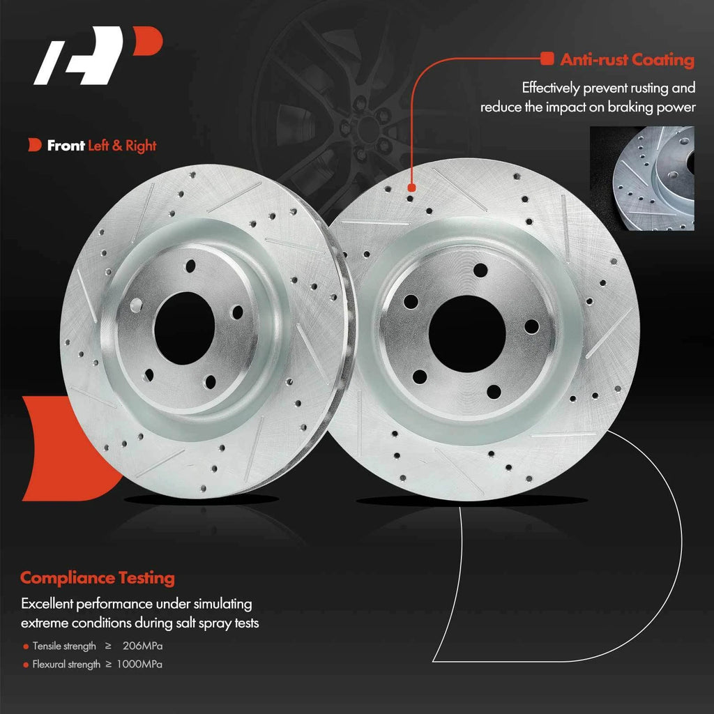 Front Drilled Brake Rotors & Ceramic Pads for Chevrolet Corvette (2005-2013)