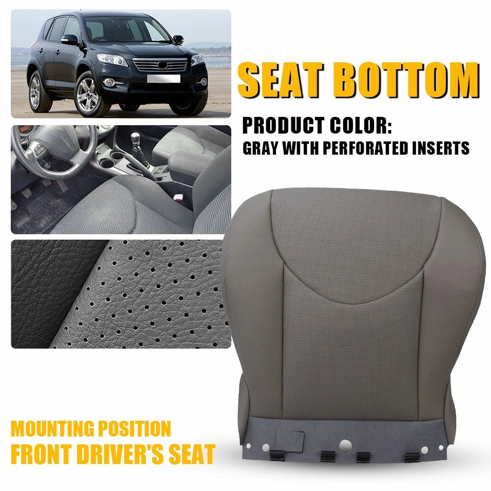 Driver Leather Bottom Seat Cover for Toyota RAV4 (2006–2012) EPY Gray Perforated