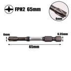 Magnetic Slotted Cross-Screwdriver Bit for Electrician FPH2 6mm (65-110mm)