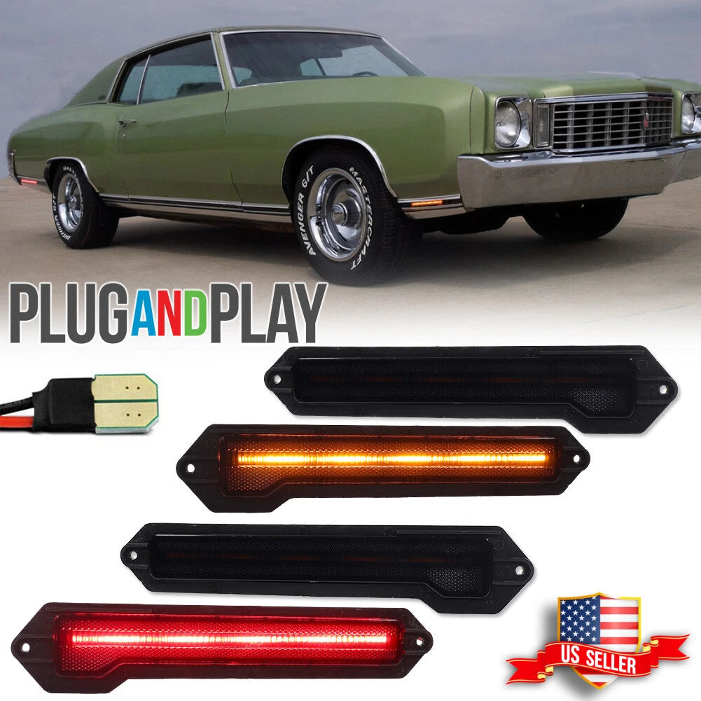 Set of 4 LED Side Marker Lights for Chevrolet Monte Carlo (1970–1972)