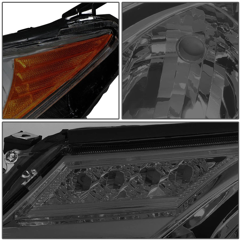 Pair of Smoked Housing Amber Corner Projector Headlights for Toyota RAV4 (2013–2015)