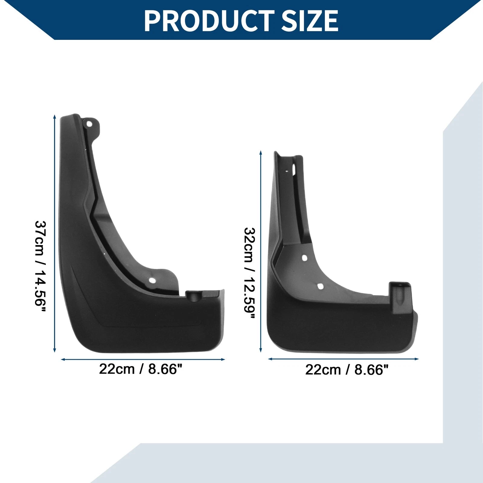 Set of 2 Mud Flaps Splash Guards for Mercedes-Benz GLC (2016–2023)