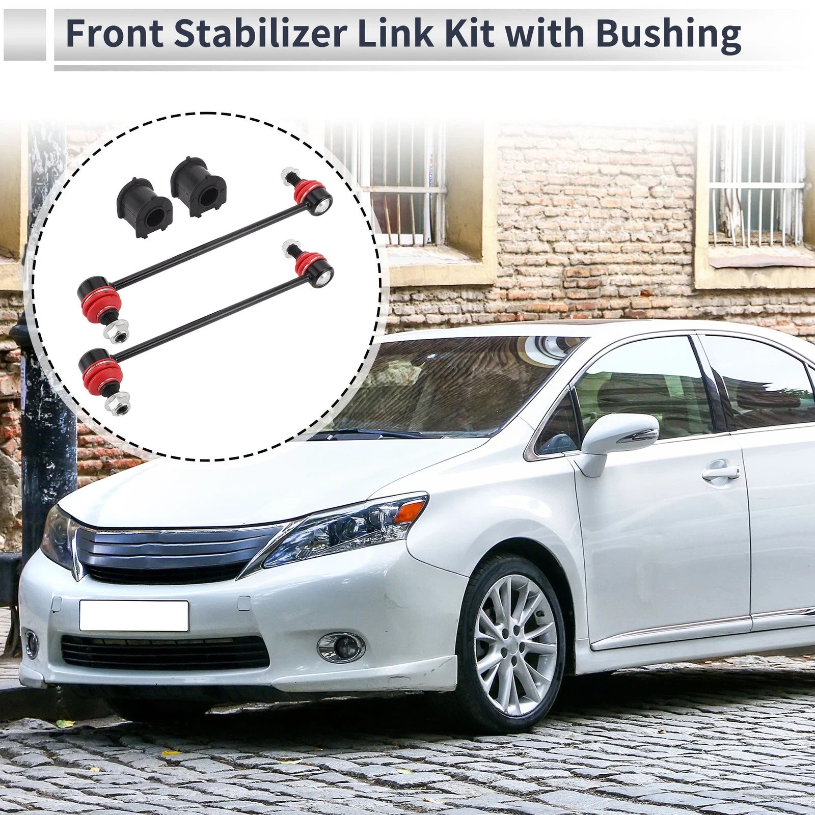 Set of 2 Front Stabilizer Bar Links with Bushings for Mazda 3 (2004–2009) No.K90344