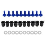 10X Motorcycle Wind Screen Shield Alu M5x16mm Screw Bolt Washers Kit Blue