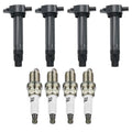 Set of 4 Ignition Coils + 4 Iridium Spark Plugs for Chrysler Sebring Dodge Caliber (2007–2010)