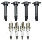 Set of 4 Ignition Coils + 4 Iridium Spark Plugs for Chrysler Sebring Dodge Caliber (2007–2010)