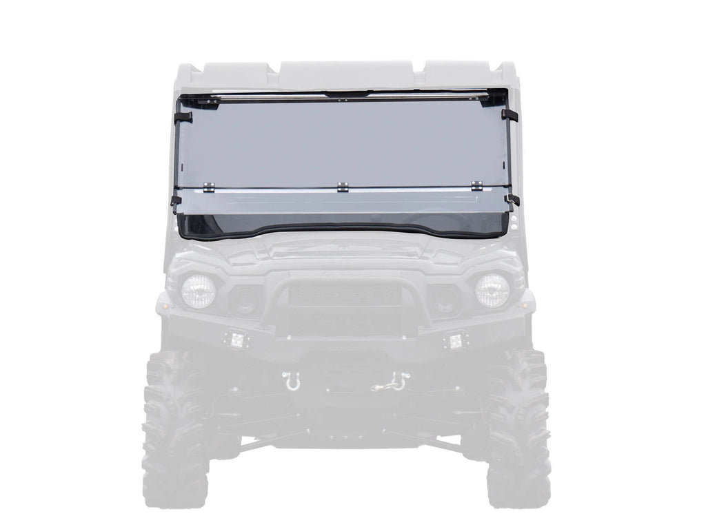 Scratch Resistant Flip Down Windshield for Kawasaki Mule Pro FXT/DXT/DX/FX (2015–2023)