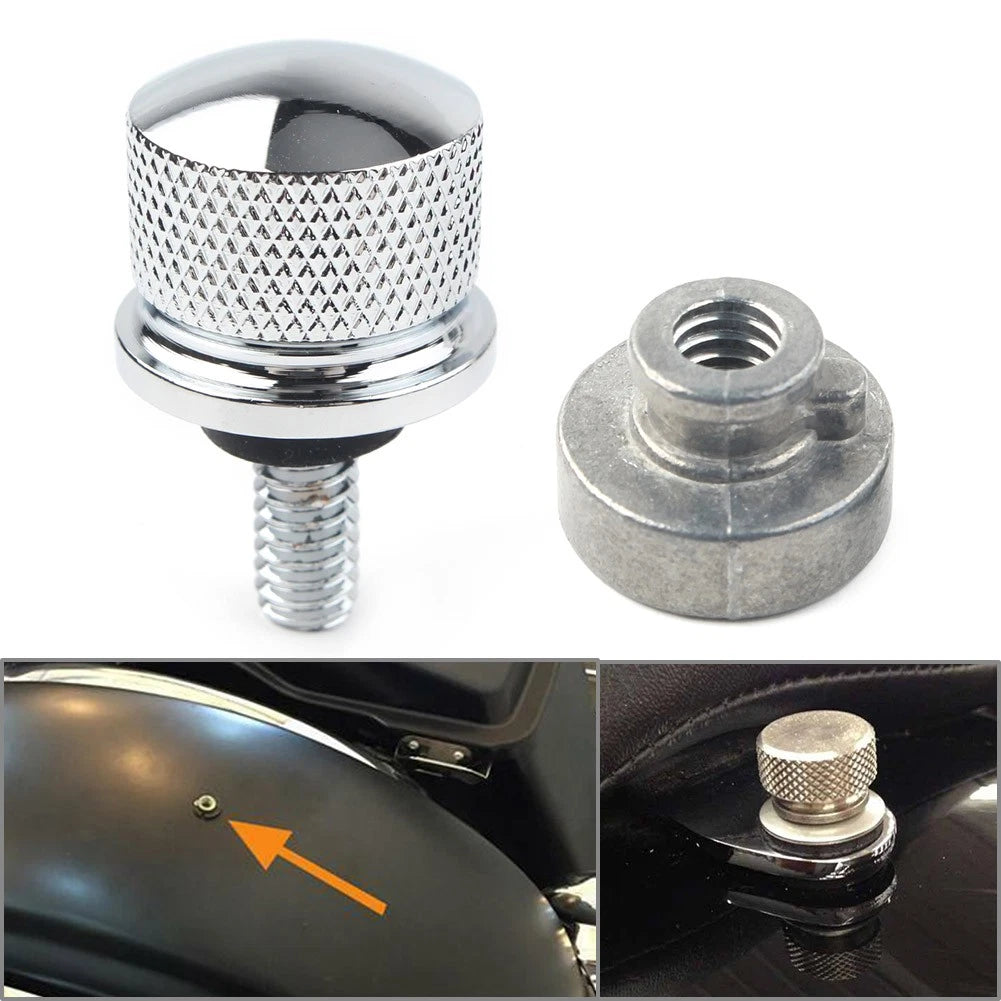 Chrome Rear Fender Passenger Seat Bolt Screw Nut Cover for Harley Sportster
