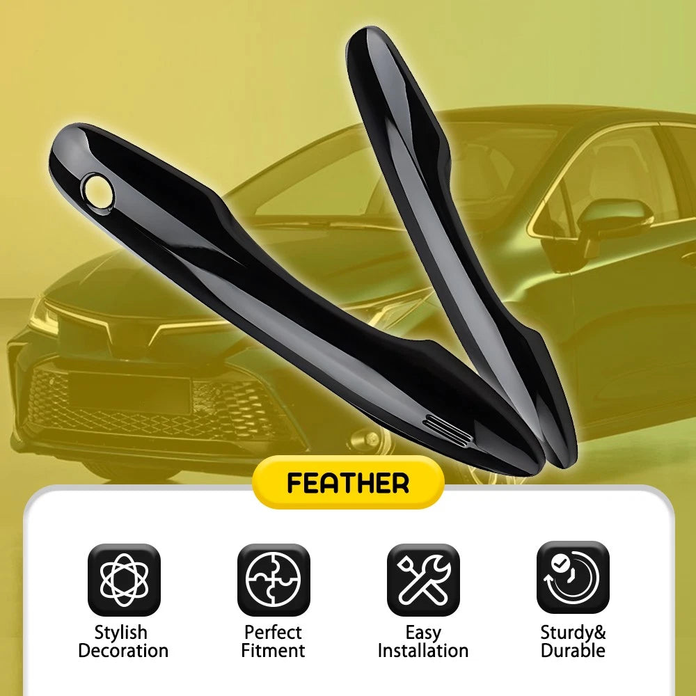 Set of 4 Snap-on Gloss Black Pull Handle Covers for Toyota Prius Hatchback (2016–2022)