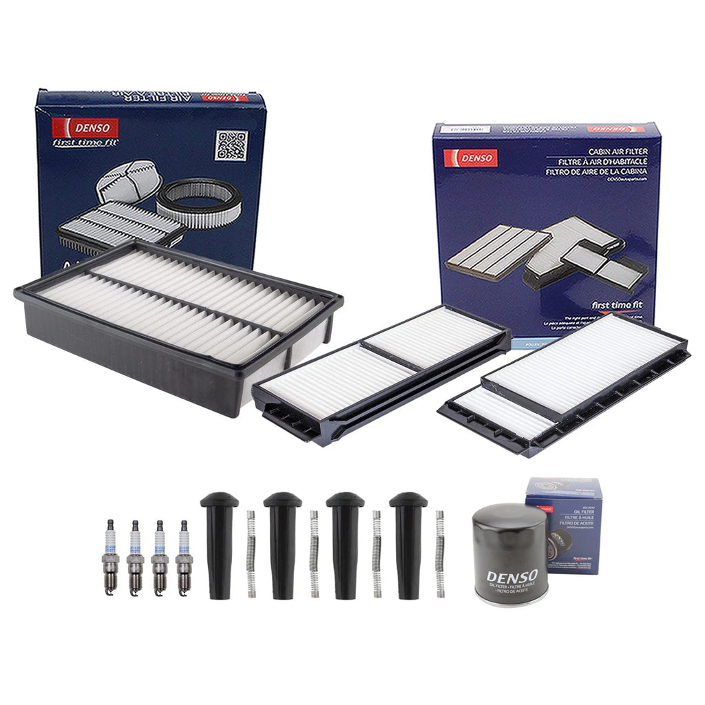 Denso Tune Up Kit 4 Spark Plugs & Boots for Mazda 3 GS GX i (2004–2005)