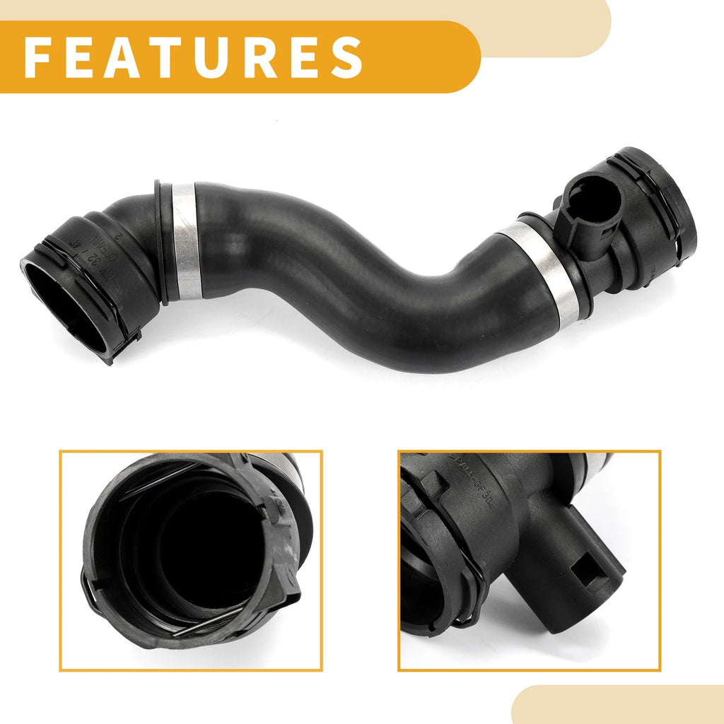 Radiator Hose for BMW 5 Series (2002–2010) No. 17127521778 Rubber Black