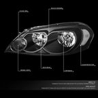Black/Clear Signal Bumper Headlight Lamps for Chevy Impala (2006–2016)