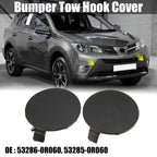 1 Pair Front Bumper Tow Hook Cover for Toyota RAV4 (53286-0R060, 53285-0R060)