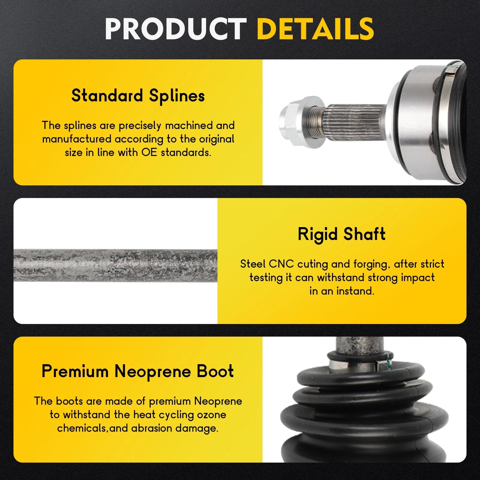 CV Axle Shaft Assembly for Honda Accord (2015–2017) Front Driver Side