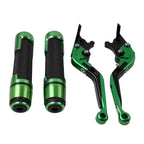 Green Extendable Brake Clutch Levers Grip Set for Ducati Monster (2001-2006)