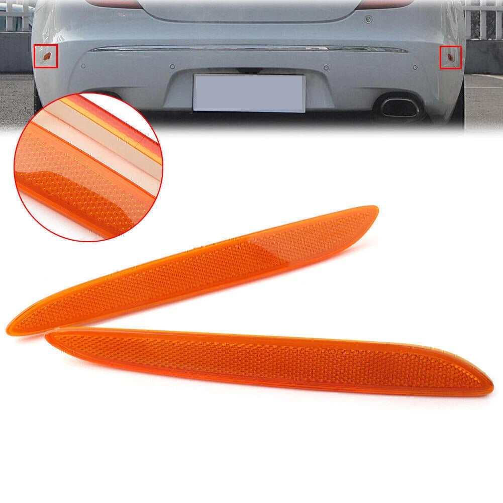 1 Pair Rear Bumper Trim Side Reflector for Jaguar XJ (2010–2017) - Yellow