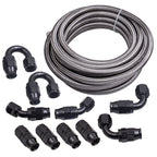 10AN Stainless Steel PTFE Fuel Line Hose Kit for Universal Applications (20FT)