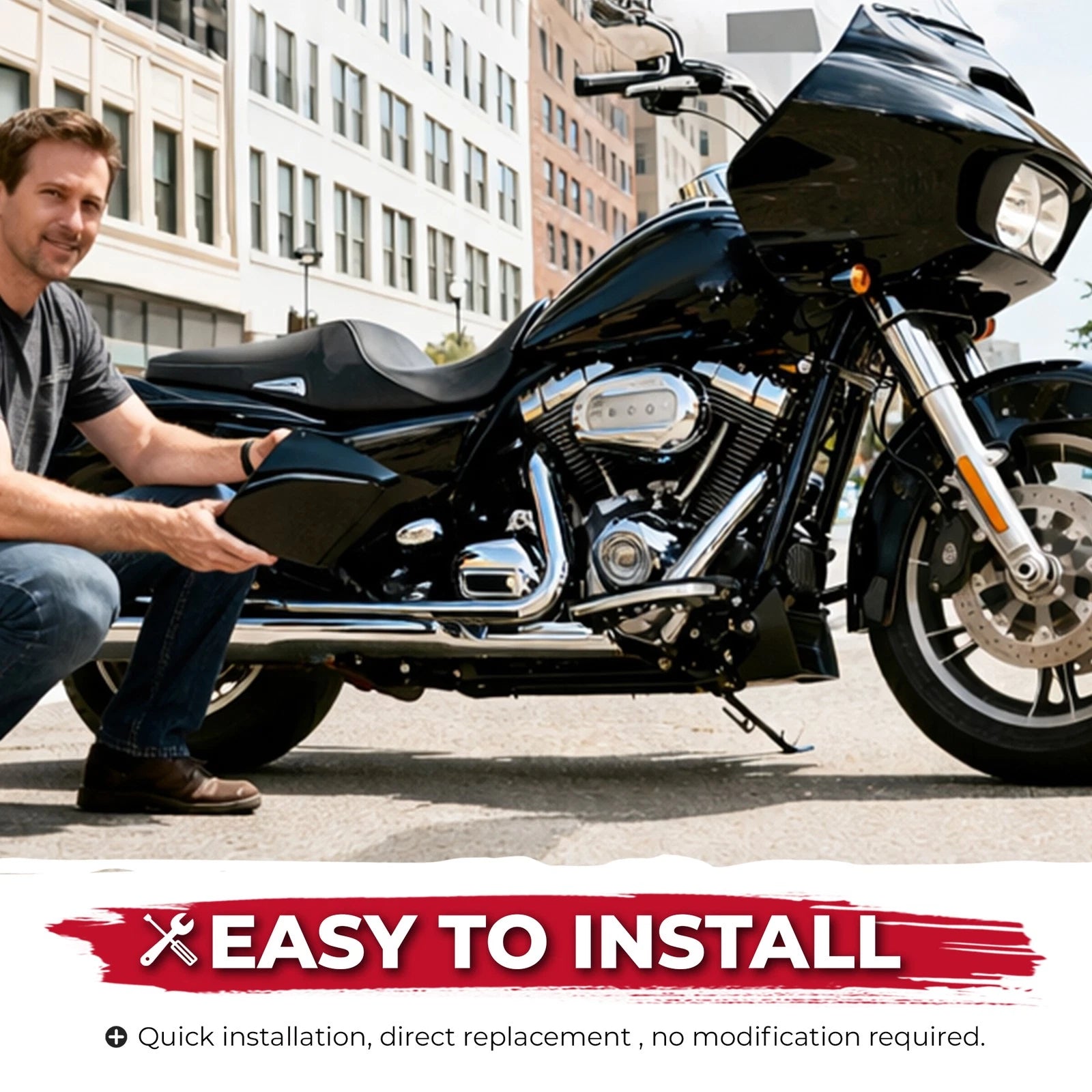 Stretched Extended Side Covers for Harley Street Road Glide (1989-2013)