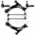Set of 6 Front Lower Control Arms & Tie Rods for Toyota Matrix & Pontiac Vibe (2003–2008)