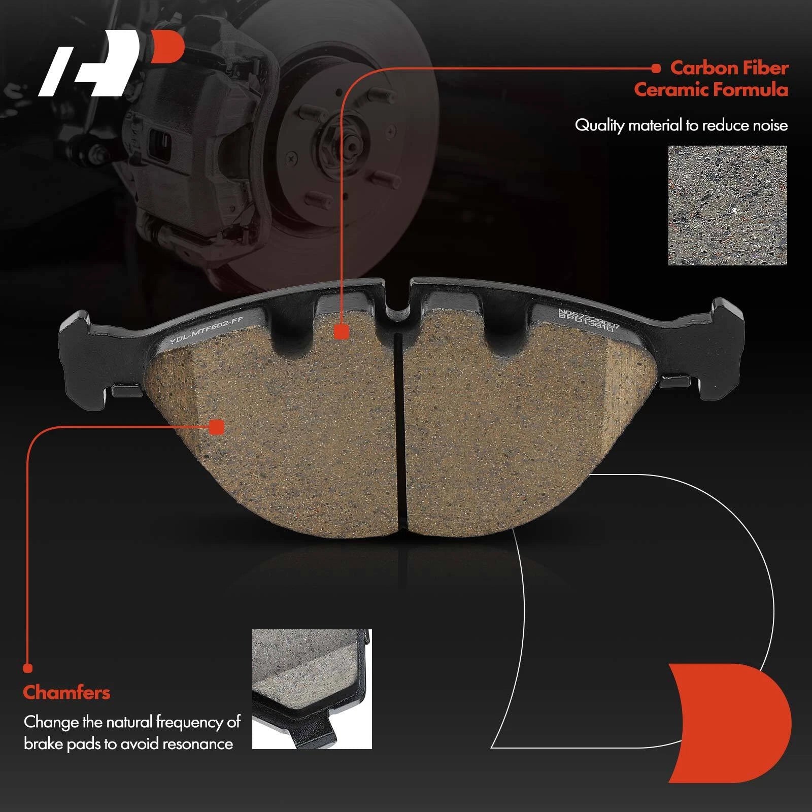 Set of 4 Front Ceramic Brake Pads for BMW X5 X6 (2011–2019)