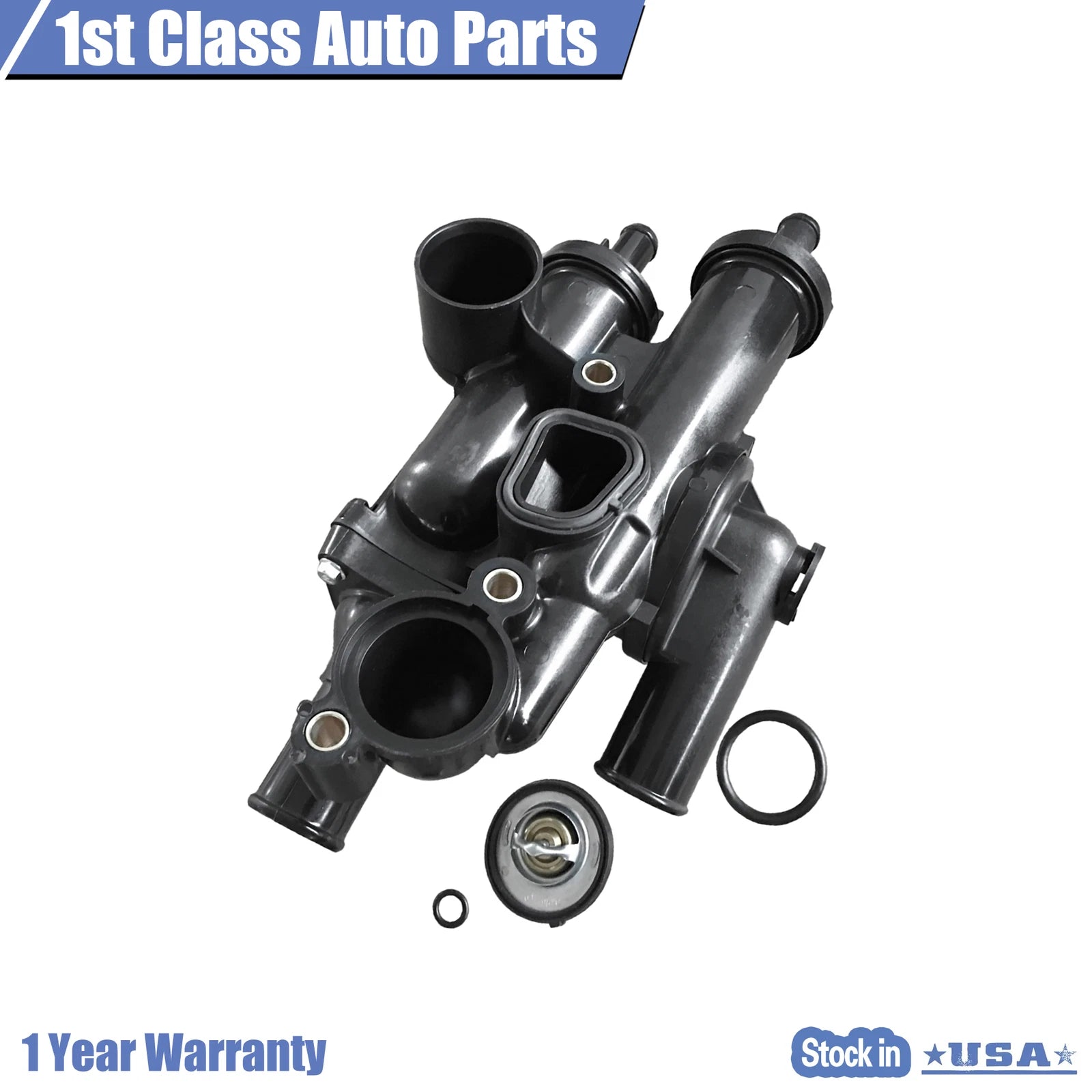 Thermostat Housing + Thermostat for Jeep Compass Dodge Journey Chrysler 200 (2007–2017)