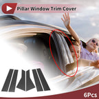 6 Pcs Door Pillar Window Trim for Mercedes-Benz B-Class (2012–2019) Black Carbon Fiber