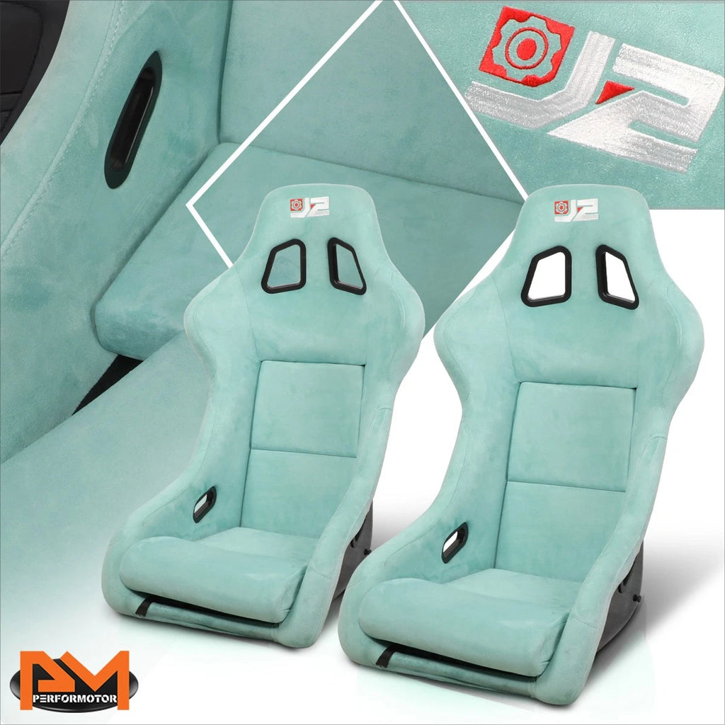 Pair of J2 Medium Size Fiberglass Racing Bucket Seats for Universal Fit (No Year)