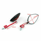 Set of 2 Universal 8mm 10mm Motorcycle Rear View Side Mirrors Red