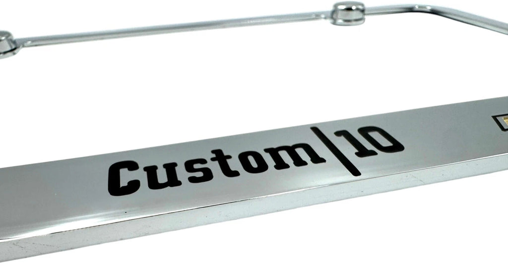 Chrome Engraved Licensed License Plate Frame with Bowtie for Chevrolet Custom (2010–2018)