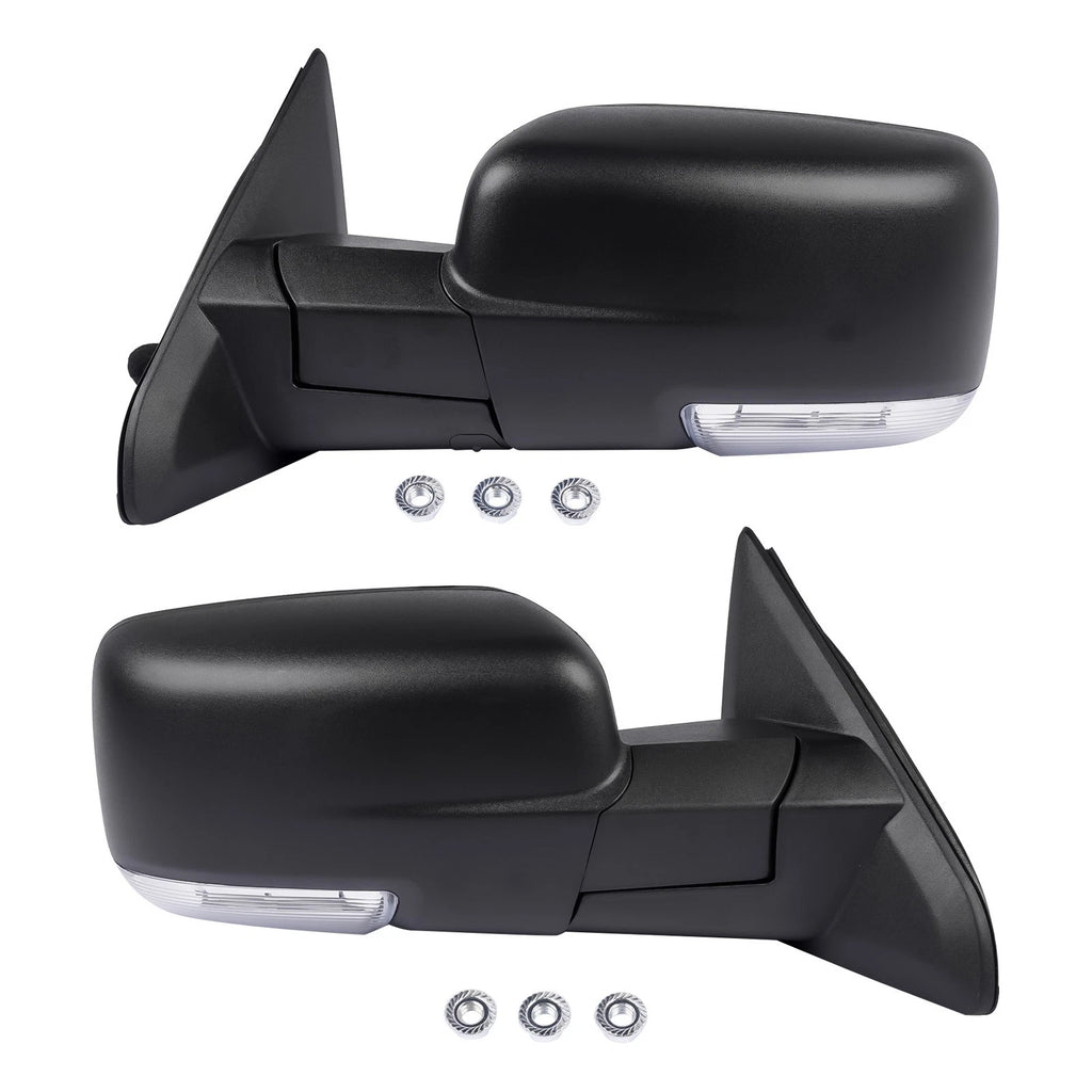 Pair Side Mirrors for Ram 1500 (2013–2019) Power Fold Heated Temp Sensor 68231241AI