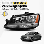 Halogen Headlight with Bulb for Volkswagen Jetta Sedan (2011–2016)