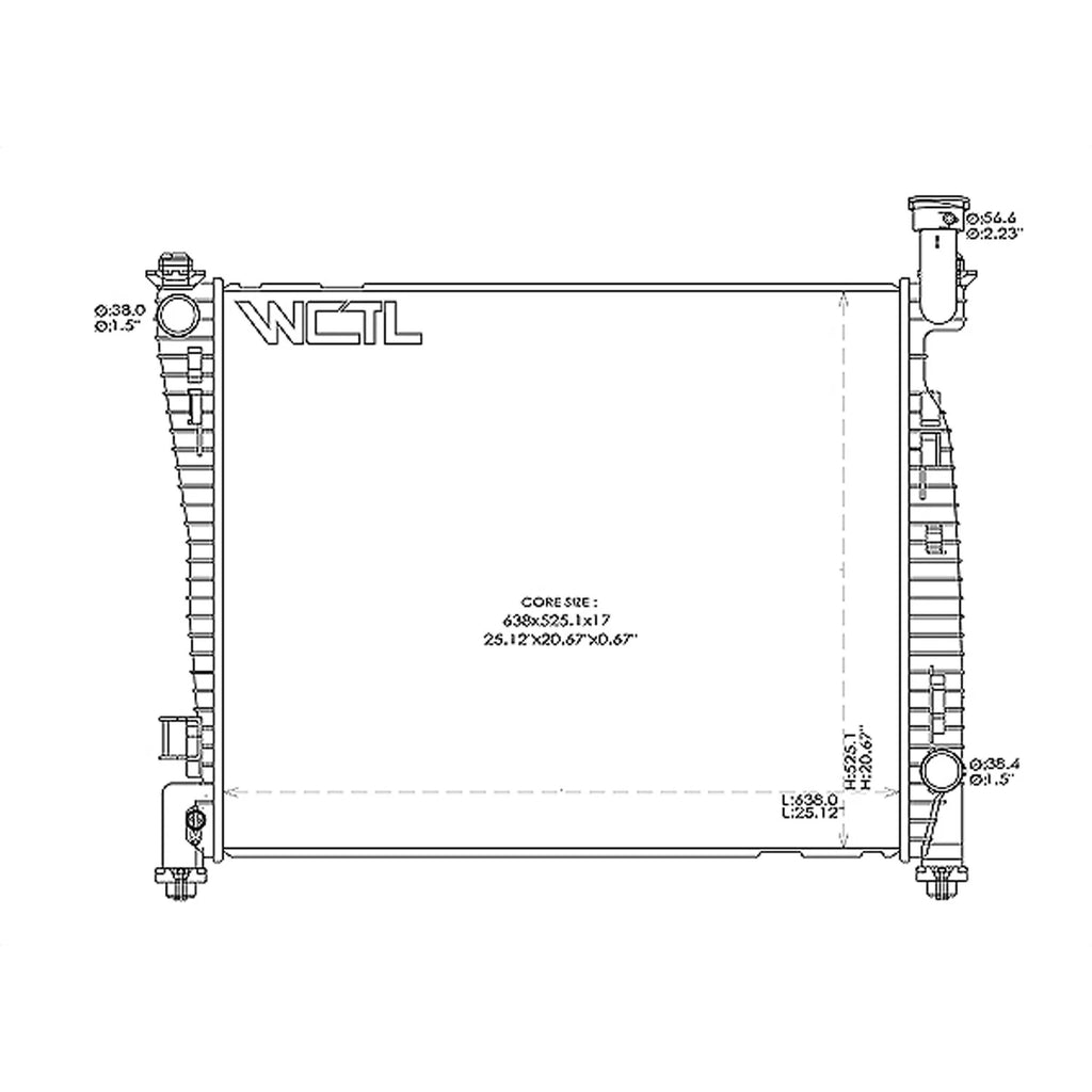 Replacement Plastic Radiator for Ford Ranger (2011–2018)