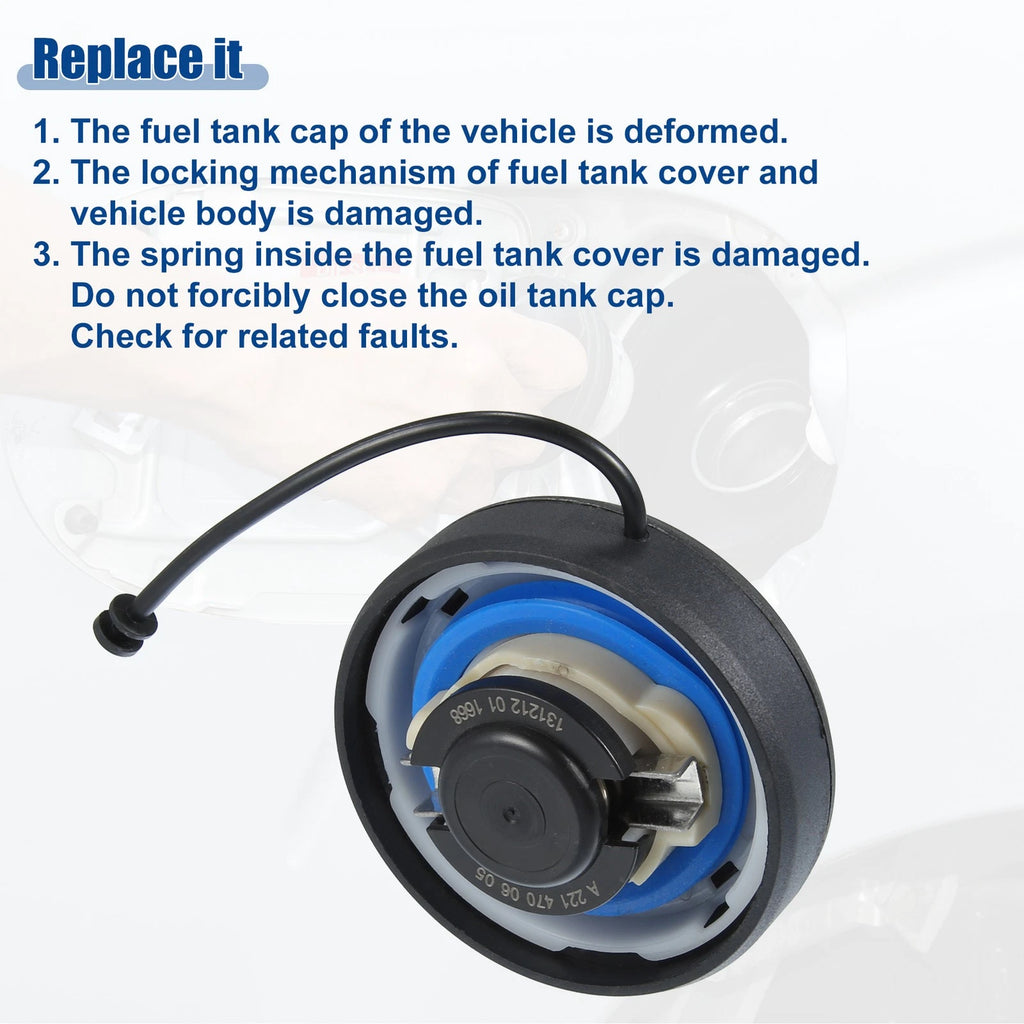Gas Fuel Tank Cap for Mercedes-Benz A180 (2013–2018) 2224700005 Black