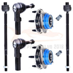 2 Front Wheel Hub Bearing Assembly w/ ABS + 2 Inner 2 Outer Tie Rod ES3452 for FWD Vehicles
