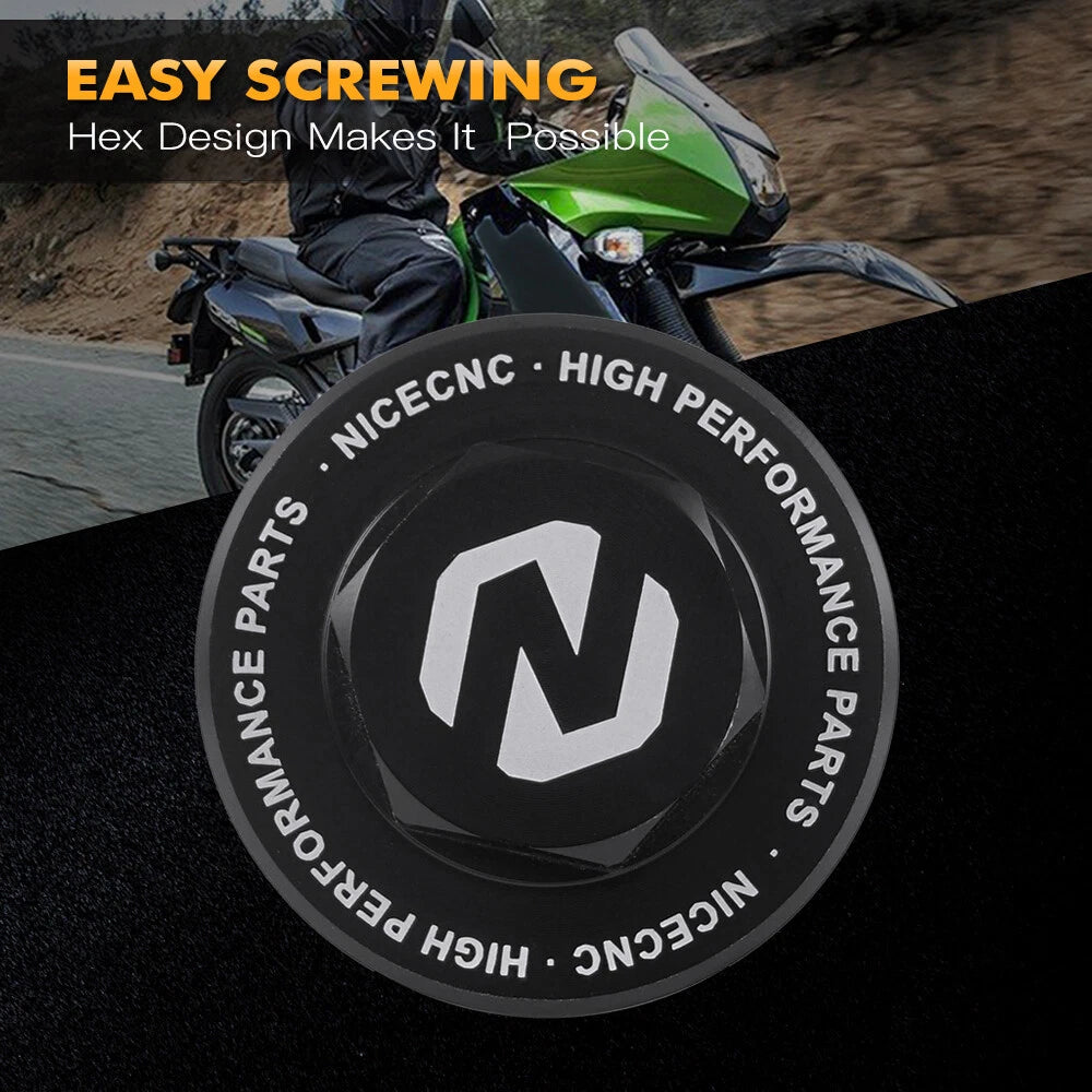 CNC Oil Filler Cap Plug with O-Ring for Kawasaki KLX110L, Versys-X 300, Ninja 250R