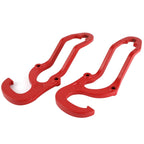 Set of 2 Heavy Duty Front Tow Hooks for Dodge Ram 1500 (2009–2019) Red Steel