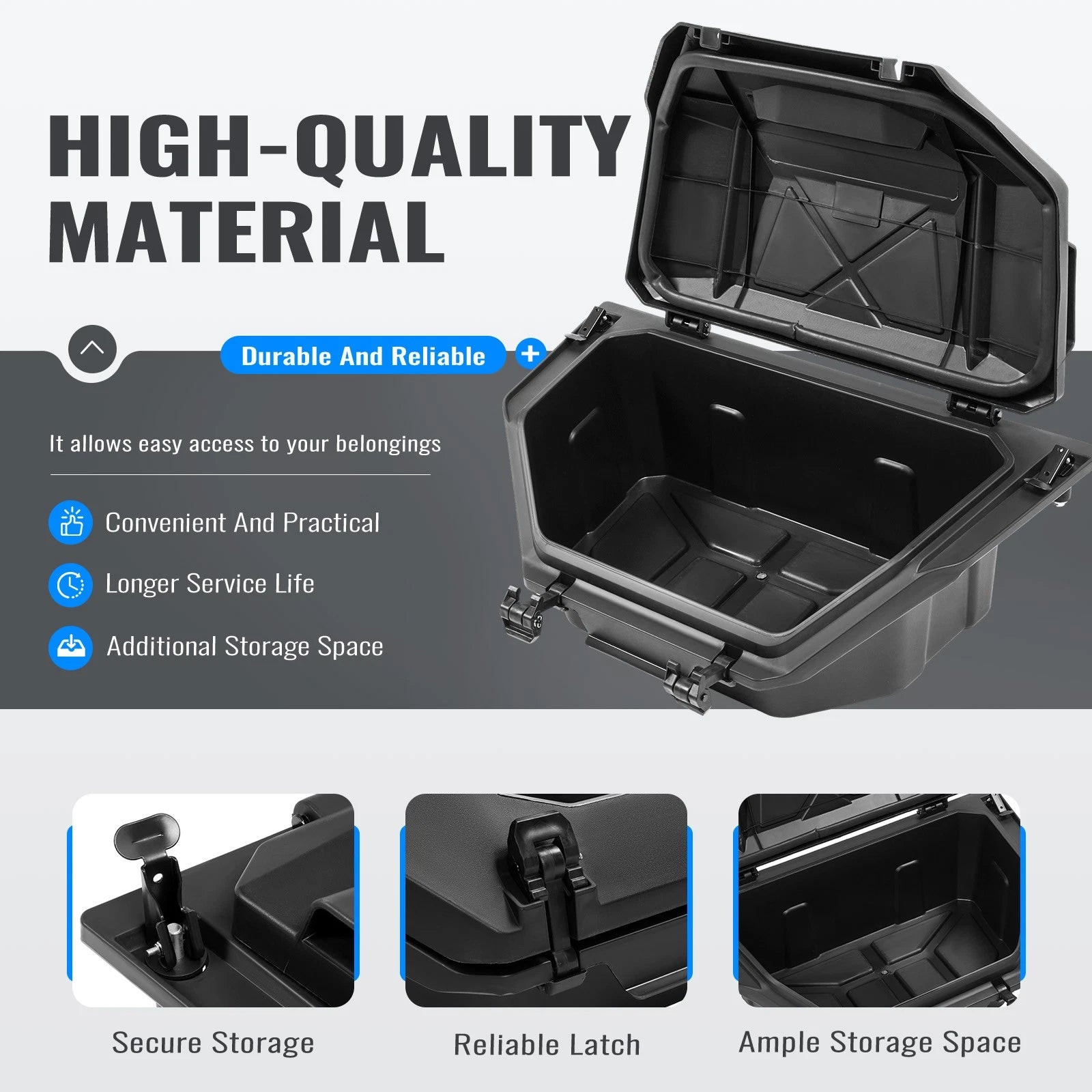 36QT Rear Cargo Tool Storage Box for Polaris RZR Pro R (2022–2025)