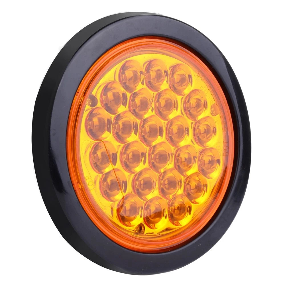 10X Amber 4" Round LED Signal Side Marker Lights for Truck Trailer