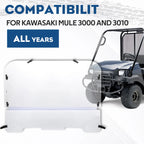 Clear Folding Windshield with Hardware for Kawasaki Mule 3000/3010 (2003–2013)