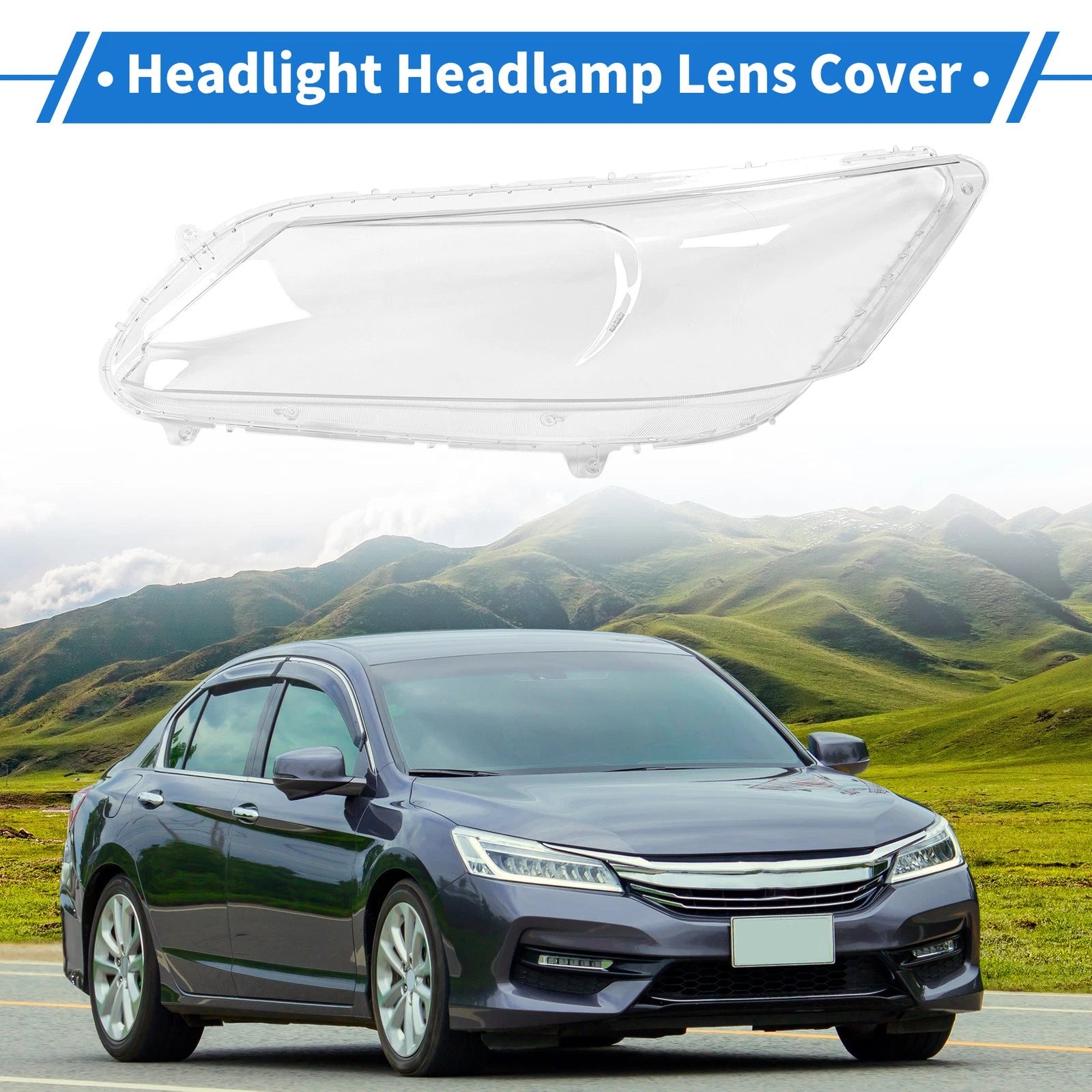 1 Pcs Headlight Lens Cover for Honda Accord (2013–2016) PC Clear